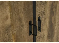 Opbergrek Lucho 100x40x180cm - mango massief - naturel & zwart- Rekken|Boekenkast