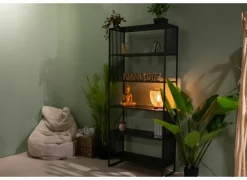 Rekken|Rekken|Opbergrek Mefisto 83x35x185cm - melamine - zwart