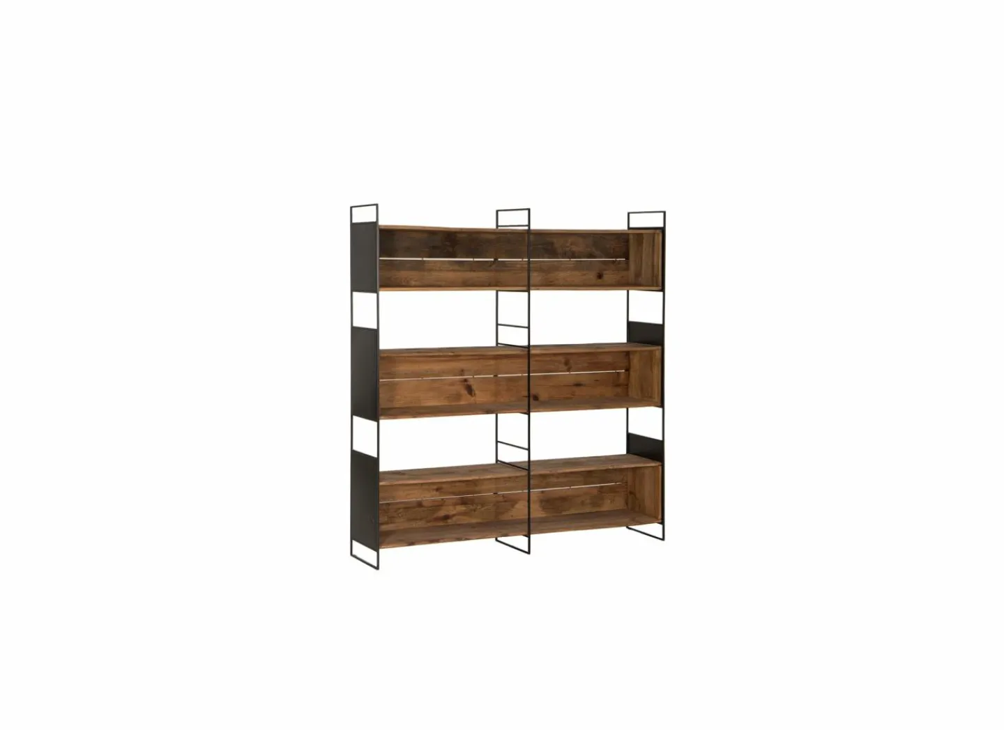 Opbergrek Opium 180,5x35x190cm - gerecycleerd den massief - naturel & zwart- Rekken|Rekken