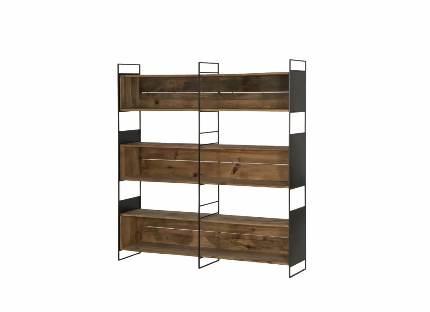 Opbergrek Opium 180,5x35x190cm - gerecycleerd den massief - naturel & zwart- Rekken|Rekken