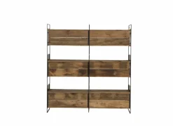 Opbergrek Opium 180,5x35x190cm - gerecycleerd den massief - naturel & zwart- Rekken|Rekken