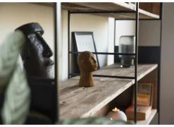 Opbergrek Opium 180,5x35x190cm - gerecycleerd den massief - naturel & zwart- Rekken|Rekken