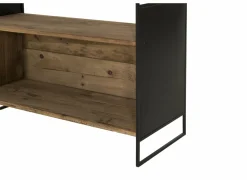 Rekken|Rekken|Opbergrek Opium 91x35x190cm - gerecycleerd den massief - naturel & zwart