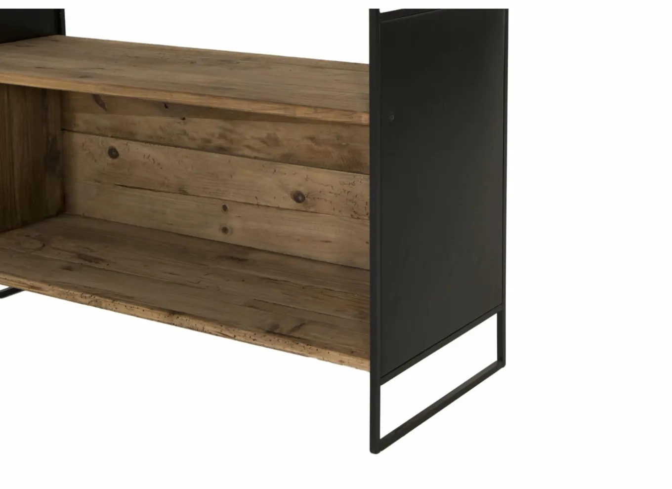 Rekken|Rekken|Opbergrek Opium 91x35x190cm - gerecycleerd den massief - naturel & zwart