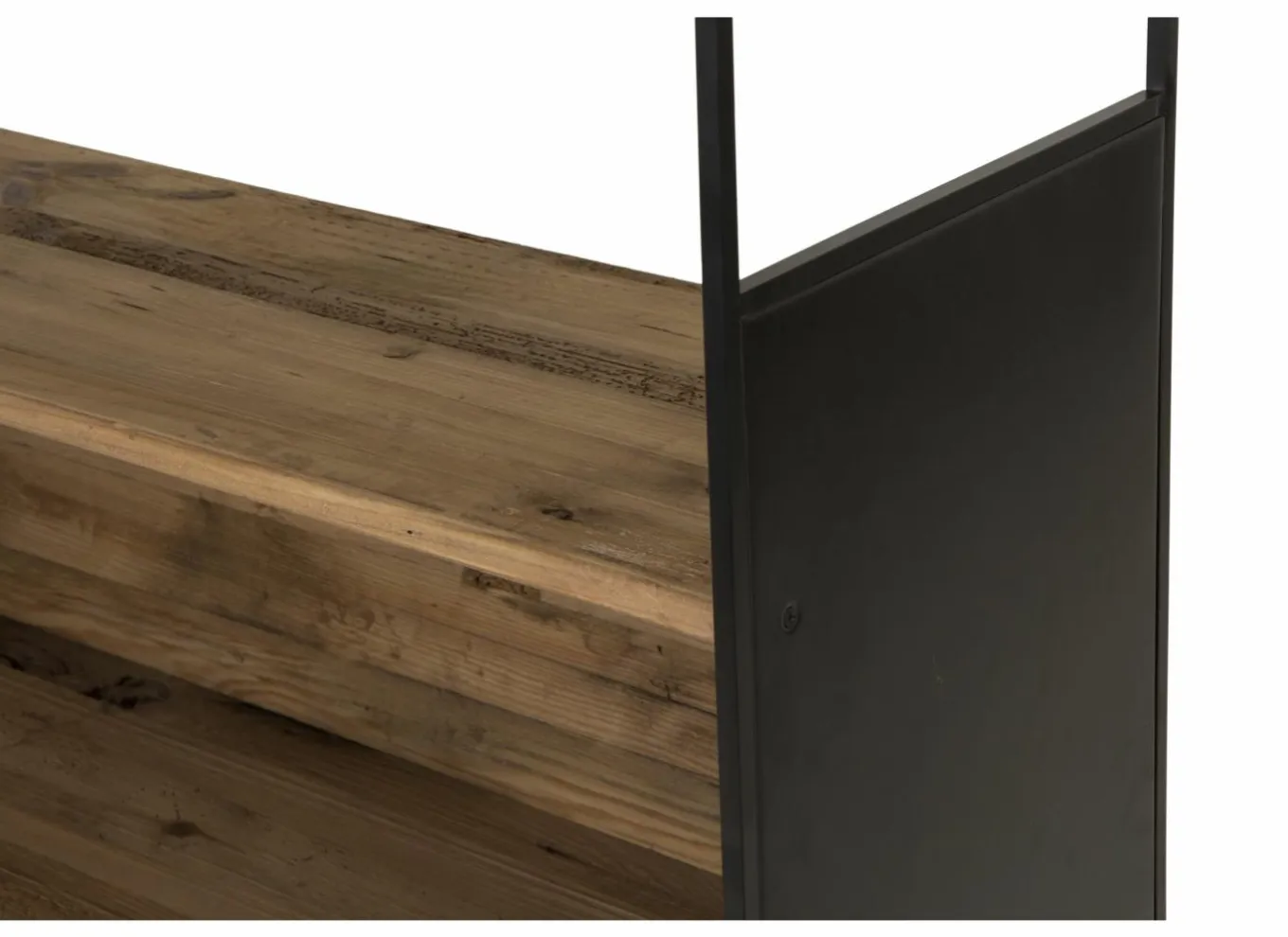 Rekken|Rekken|Opbergrek Opium 91x35x190cm - gerecycleerd den massief - naturel & zwart