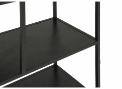 Opbergrek Tower 77x35x185cm - melamine & metaal - zwart- Rekken|Rekken