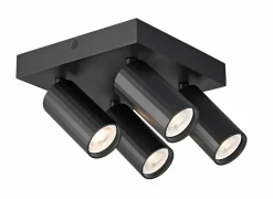 Opbouwspots|Opbouwspots|Opbouwspot 4xGU10 - aluminium - zwart
