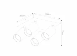 Opbouwspot 4xGU10 - aluminium - zwart- Opbouwspots|Opbouwspots