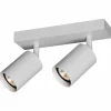 Opbouwspots|Opbouwspots|Opbouwspot 2xGU10 - aluminium - wit