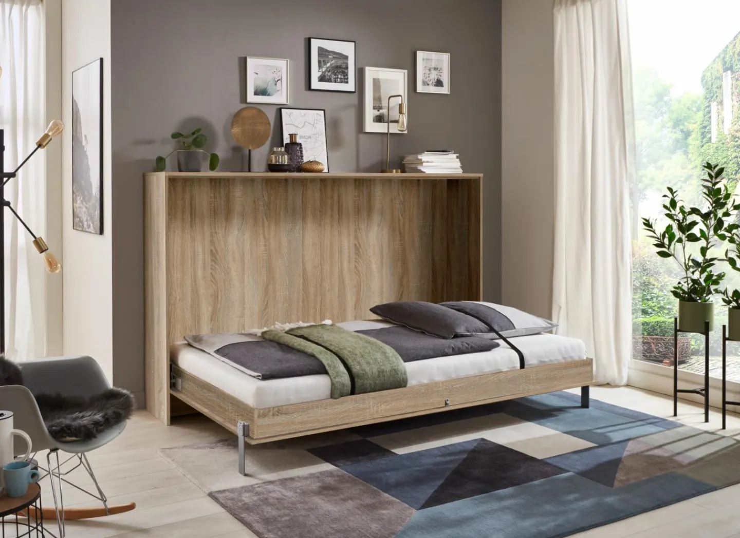 Opklapbed Juist Sonoma 90x200cm- Opklapbedden