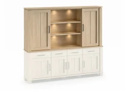 Opzetstuk Alba 199cm - decor - sand oak nature- Vitrinekasten|Vitrinekasten