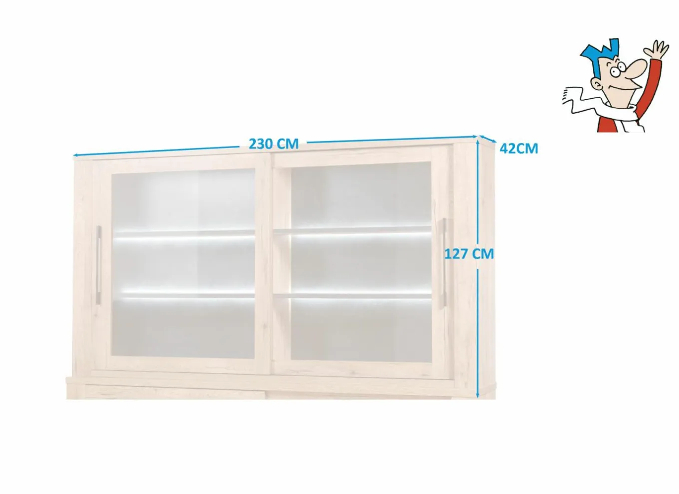 Dressoirs|Opzetstuk Otto 230cm - decor - scarlet eik