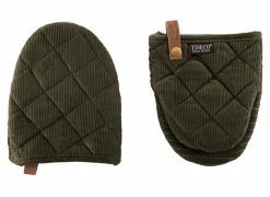 Tiseco Ovenwant Velmar Gripper katoen & polyester - olijfgroen, set van 2- Ovenwanten & Pannenlappen