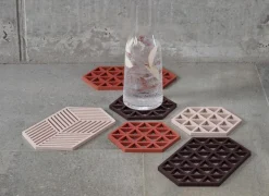 Pannenonderzetter 16x14cm - silicone - burned red- Pannenonderzetters