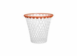 Papiermand Basket wit/oranje- Bureau-Accessoires|Vuilnisbakken