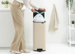 Brabantia Vuilnisbakken|Vuilnisbakken|Pedaalemmer Bo 30L - staal - soft beige