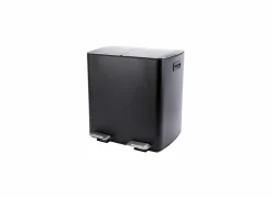 Vuilnisbakken|Vuilnisbakken|Pedaalemmer met opbergvak Stress 2x30L mat zwart