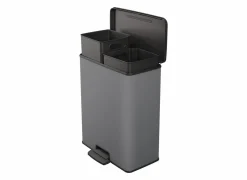 Pedaalemmer met opbergvak Compatta 23+23L grijs- Vuilnisbakken|Vuilnisbakken