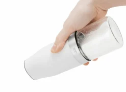 Peper en zoutmolen Elektrisch H18,3cm - glas/kunststof - wit- Peper & Zout