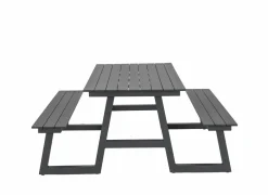 Picknicktafel Santorini173x200cm - aluminium - antraciet- Tuinbanken|Tuinsets