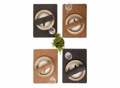 Placemats|Placemat Truman 33x45cm - lederlook - zwart