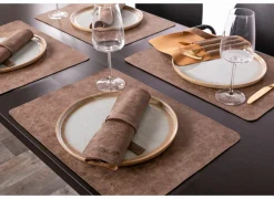 Placemat Truman  33x45cm - lederlook - koffie- Placemats