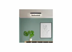 Brilliant Plafondlamp Baldo 29,5x27,5cm - metaal/hout/kunststof - zwart/naturel- Plafonnier