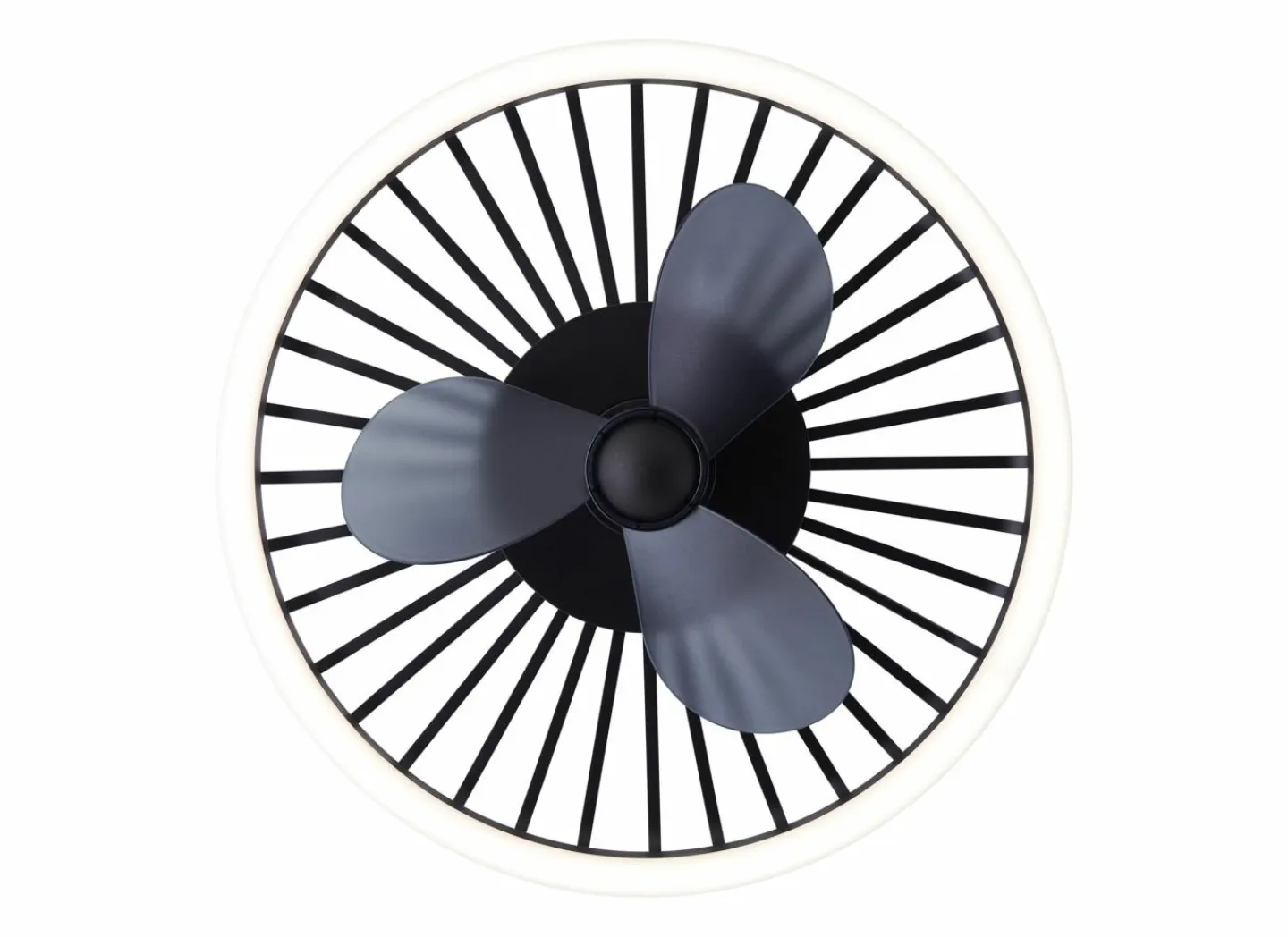 Brilliant Plafondlamp Capo met ventilator Ø48cm - kunststof & metaal - wit- Plafonnier