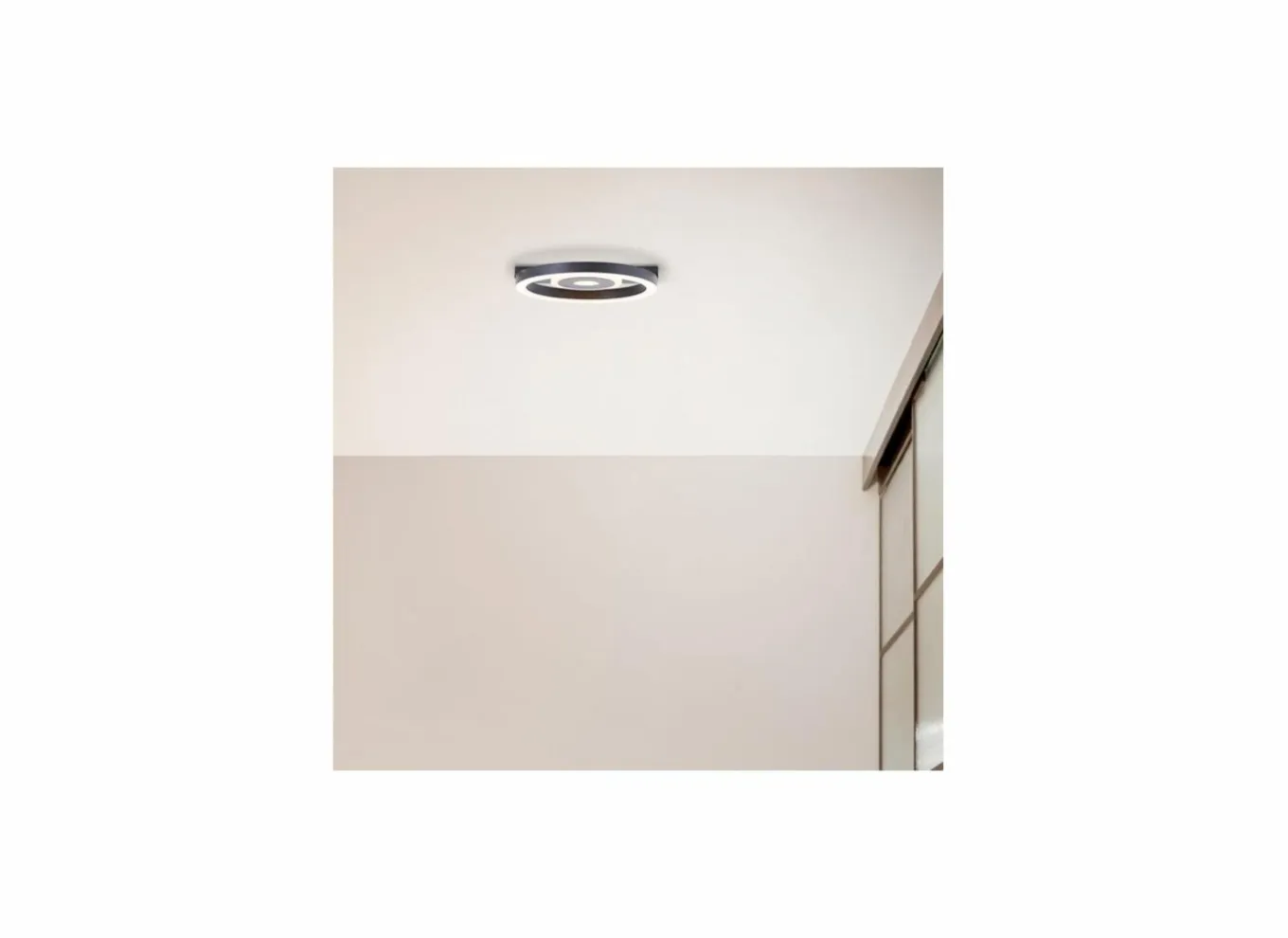 Brilliant Plafonnier|Plafondlamp Maureen Ø20cm - metaal/kunststof - zwart