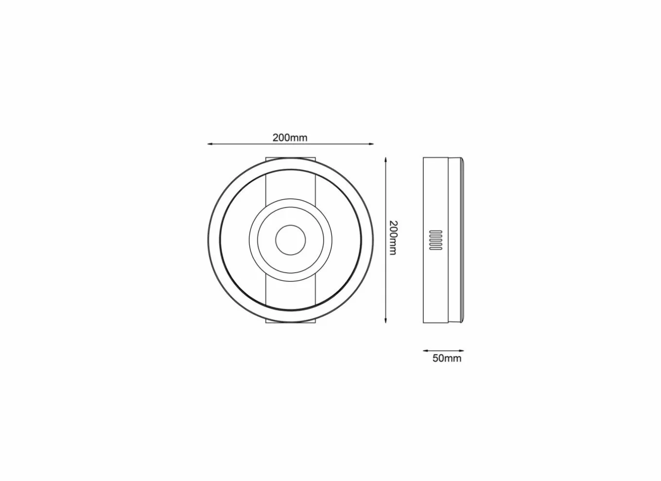 Brilliant Plafonnier|Plafondlamp Maureen Ø20cm - metaal/kunststof - zwart