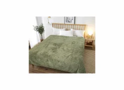 Plaid Bordeaux 150x200cm - microvezel - olijfgroen- Plaids|Plaids