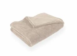 Tiseco Plaid Pippa 150x200cm - flanel - taupe- Plaids|Plaids