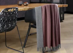 Plaids|Plaids|Plaid Rouge-Graphit 150x200cm - kasjmier & wol - rood & grijs