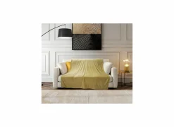 Plaid 150x200cm - microvezel - geel- Herfstdecoratie|Plaids