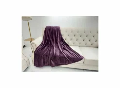 Plaid 130x160cm microvezel aubergine- Plaids|Energie Besparen