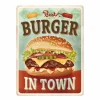 Plakkaat Best Burger In Town 40x30cm - metaal - meerkleurig- Andere Wanddecoratie