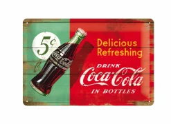 Plakkaat Coca cola 20x30cm - metaal - groen & rood- Andere Wanddecoratie