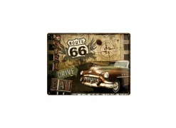 Andere Wanddecoratie|Plakkaat Route 66 40x30cm - metaal - multicolor