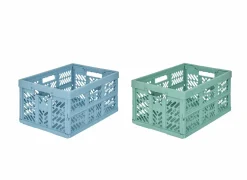 Opbergboxen|Opbergboxen|Plooibox 53x27,5x37cm - kunststof - blauw & groen