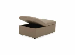 Poef Back 102x71x44cm - natuurleder - camel met opbergruimte- Poefs & Voetenbankjes