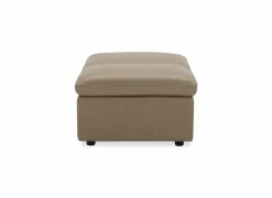 Poef Back 102x71x44cm - natuurleder - camel met opbergruimte- Poefs & Voetenbankjes