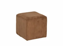 Poef Daddy 41x41cm - ribfluweel - roest- Poefs & Voetenbankjes