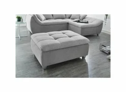 Poefs & Voetenbankjes|Poef Genua 103x82x48cm - stof - grijs