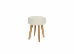 Poefs & Voetenbankjes|Poef Gimli Ø35cm - stof - wit