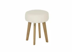 Poefs & Voetenbankjes|Poef Gimli Ø35cm - stof - wit