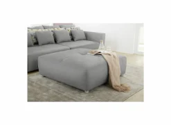 Poef Gulliver 126x126x41cm - stof - lichtgrijs- Poefs & Voetenbankjes