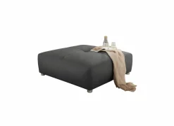 Poef Gulliver 126x126x41cm - stof - donkergrijs- Poefs & Voetenbankjes