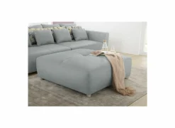 Poefs & Voetenbankjes|Poef Gulliver 126x126x41cm - stof - lichtblauw