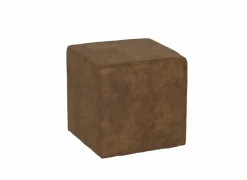 Poef Lofoten 46x46cm stof cognac- Poefs & Voetenbankjes
