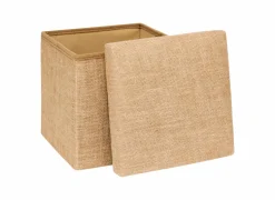 Poefs & Voetenbankjes|Poef Opvouwbaar 31x31x31cm - jute - naturel